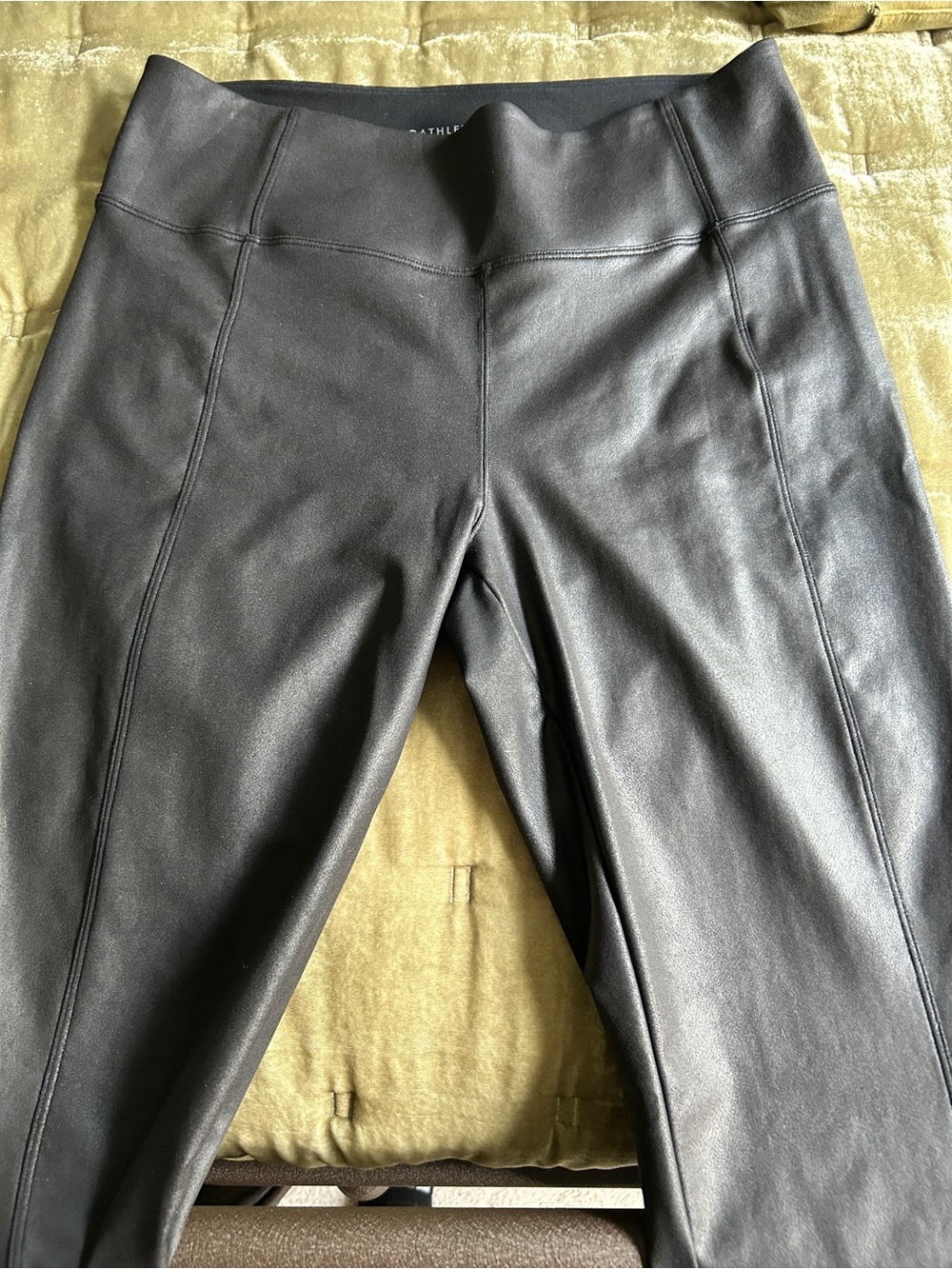 Athleta Delancey Faux Leather High Matte Black Leggings - Picture 5 of 6